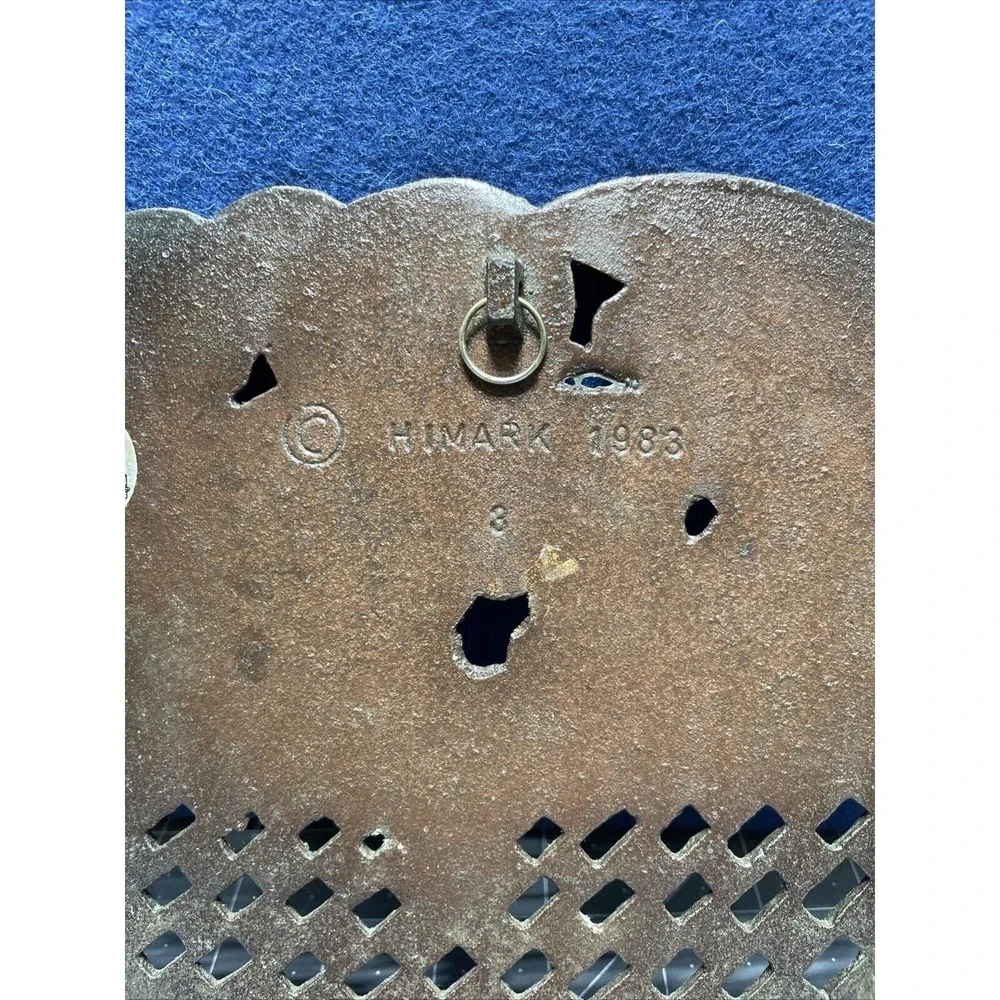CastIron Copper-tone Fruit Basket Pineapple Metal Trivet Wall Hanger Himark 1983